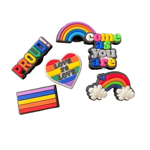 Set of 6 Pride Shoe Charms for Crocs NEW LGBTQIA - Picture 1 of 5